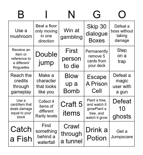 Roguelike Lockout Bingo Card