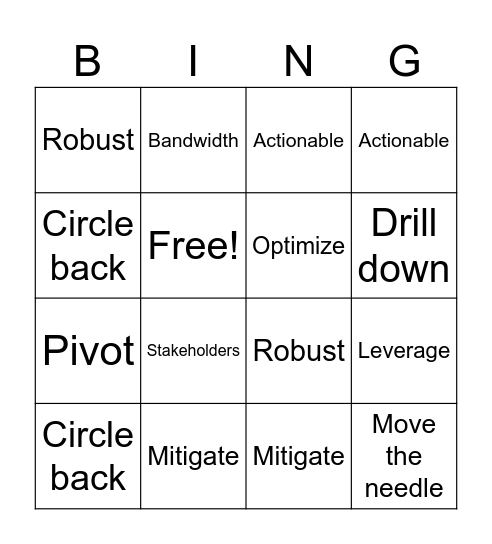 Lingo Bingo Card