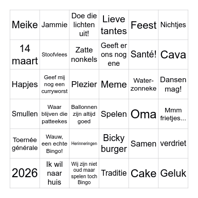 DE 2de ECHTE GROTE HEYSTIM BINGO Card