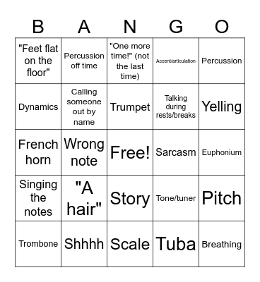 Bango Bingo Card