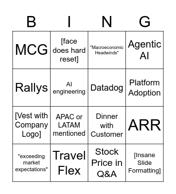 Value Creation Bingo Card