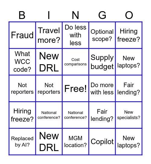 RD Chat Bingo Card