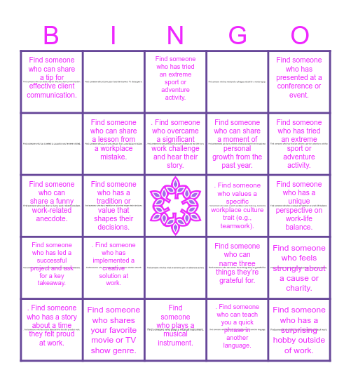 Section 1 Bingo Card