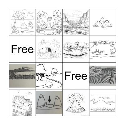 Landforms Bingo Card