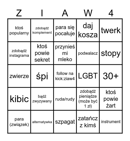 STREAM BINGO!! Bingo Card