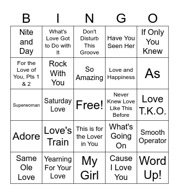 AABA R&Bingo - Classics Bingo Card