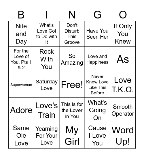 AABA R&Bingo - Classics Bingo Card