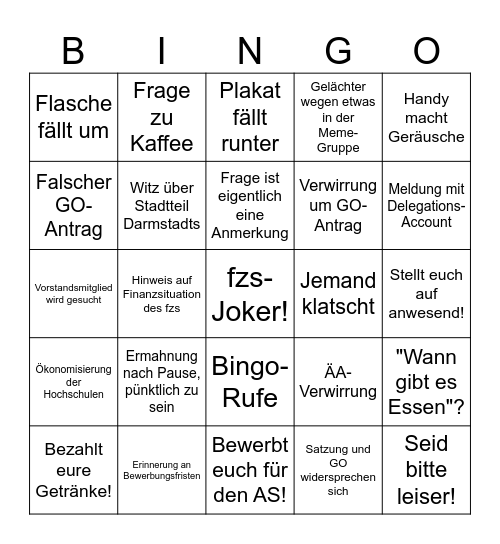 fzs 77 Bingo Card