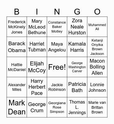 BLACK HISTORY BINGO Card