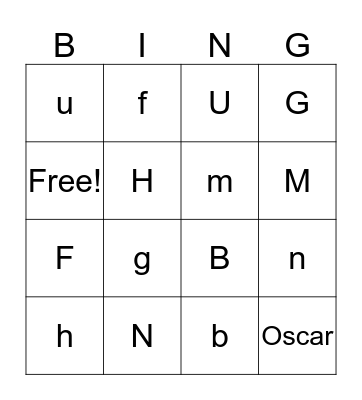 Oscar! Bingo Card