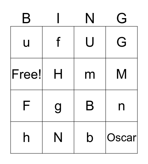 Oscar! Bingo Card