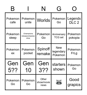 Pokemon 30th anniversary Bingo Card