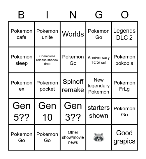 Pokemon 30th anniversary Bingo Card