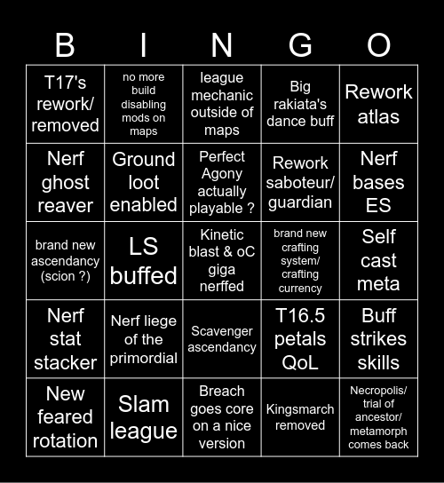 3.28 Livestream Bingo Card