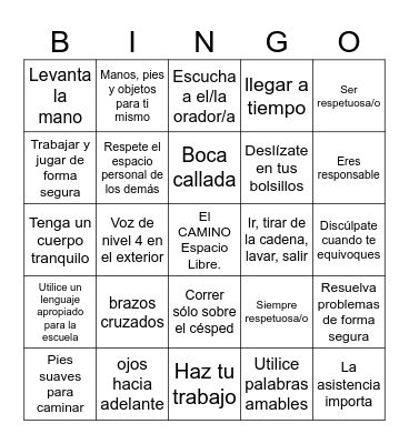 Bingo Edison WAY en español Bingo Card