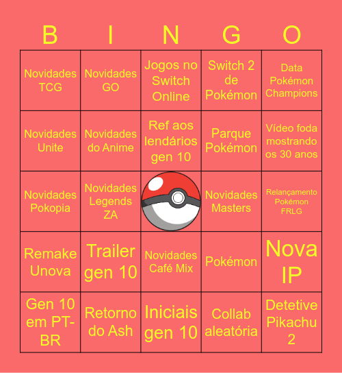 Pokém 30 Anos Bingo Card