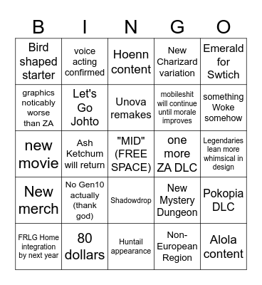 Pokemon Day 2026 Bingo Card
