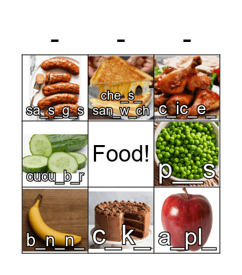 Food Bingo Card