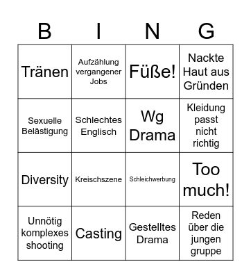 Gntm Bingo Card