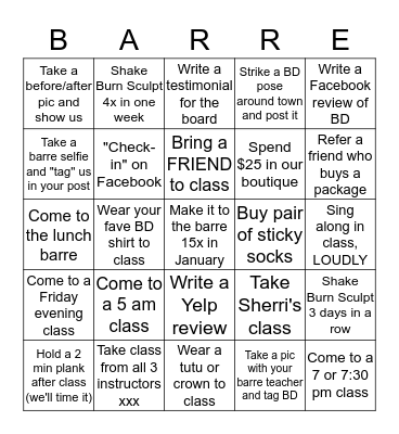 New Year Bingo Challenge Bingo Card