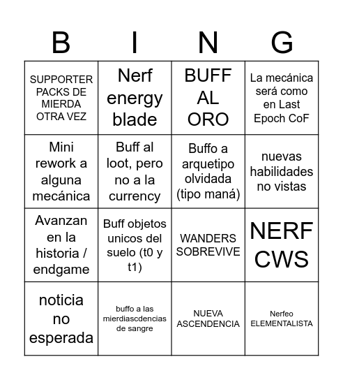 Bingo de 3.28 Bingo Card