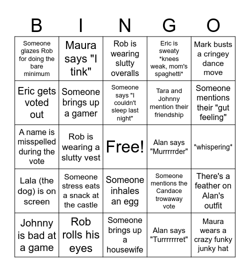 Treacherous Traitor bingo Card