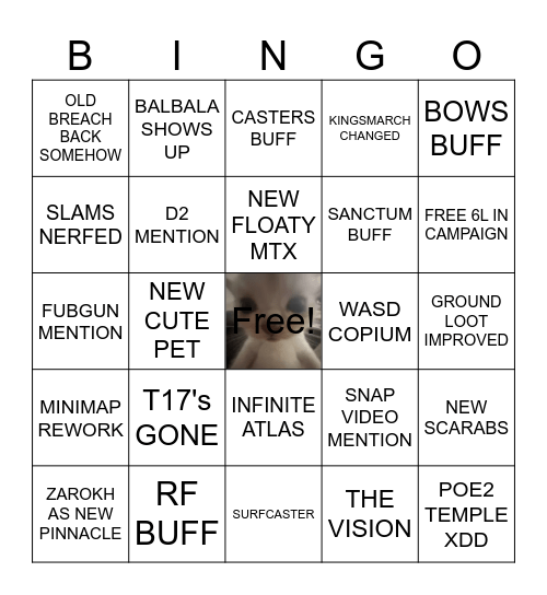 3.28 Reveal Bingo Card