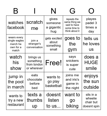 papa Bingo Card