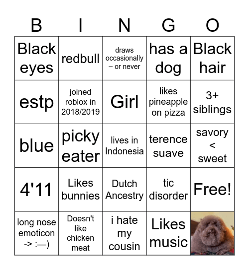 Sev Bingo Card