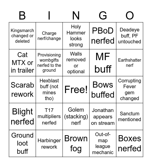 mafia 3.28 bingo Card