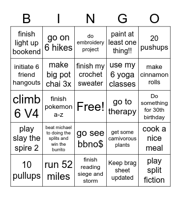 Bingo 2026 Bingo Card