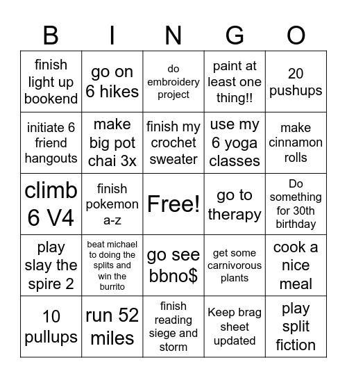 Bingo 2026 Bingo Card