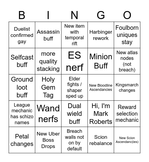 3.28 Bingo Card