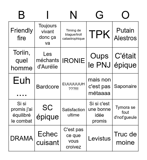 DENEDEU Bingo Card