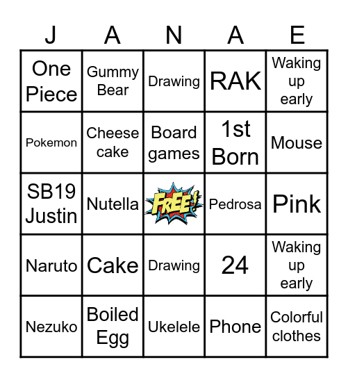 ALL ABOUT HER Bingo Card