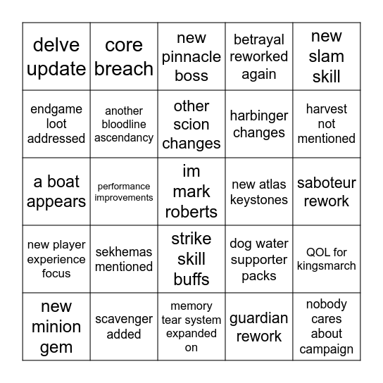 Bingo Card