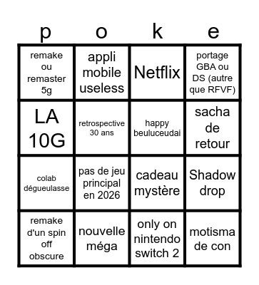 pokemon day Bingo Card