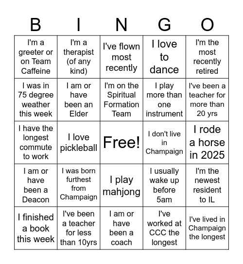 The Grafton Getaway 2026 Bingo Card