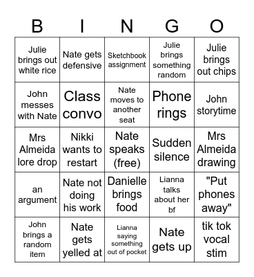 Art Bingo Card