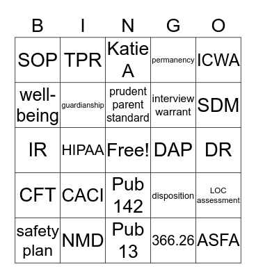 CPS Bingo Card