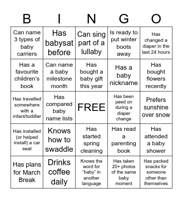 SPRING LOVE Bingo Card
