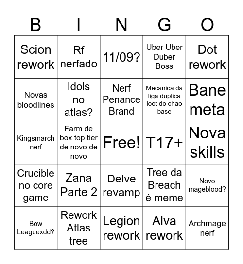 3.28 Mirage Bingo Card