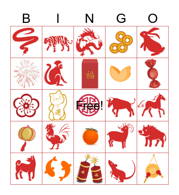Lunar New Year Bingo Card