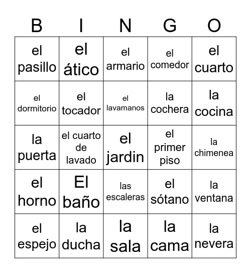 La casa Bingo Card
