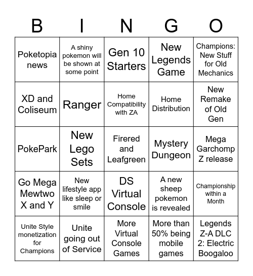 Pokemon 30th Anni Bingo Card
