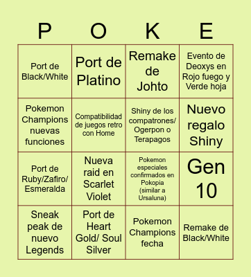 Pokeaniversario 30 Bingo Card