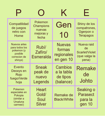 Pokeaniversario Bingo Card