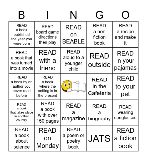 JATS READ ACROSS AMERICA CHALLENGE Bingo Card