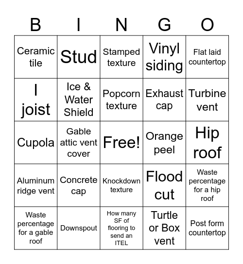Picture BINGO Card