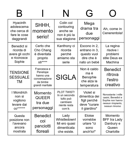 bridgerton parte 2 Bingo Card